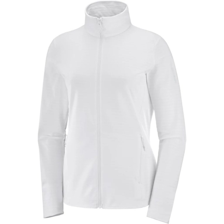 Chaquetas Salomon Essential Lightwarm Full Zip Mujer Blancos | MX JOWE467